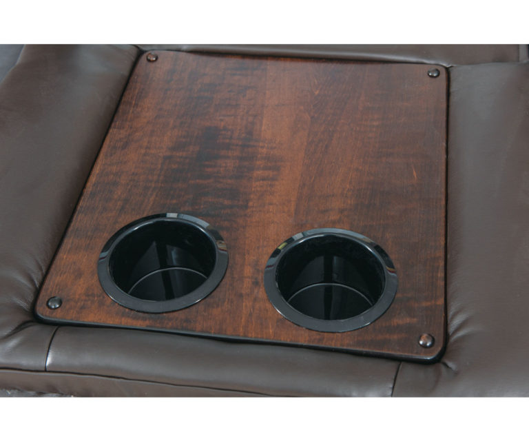 Lux Wall Hugging Reclining Sofa with Fold Down Back and Drawer Amish